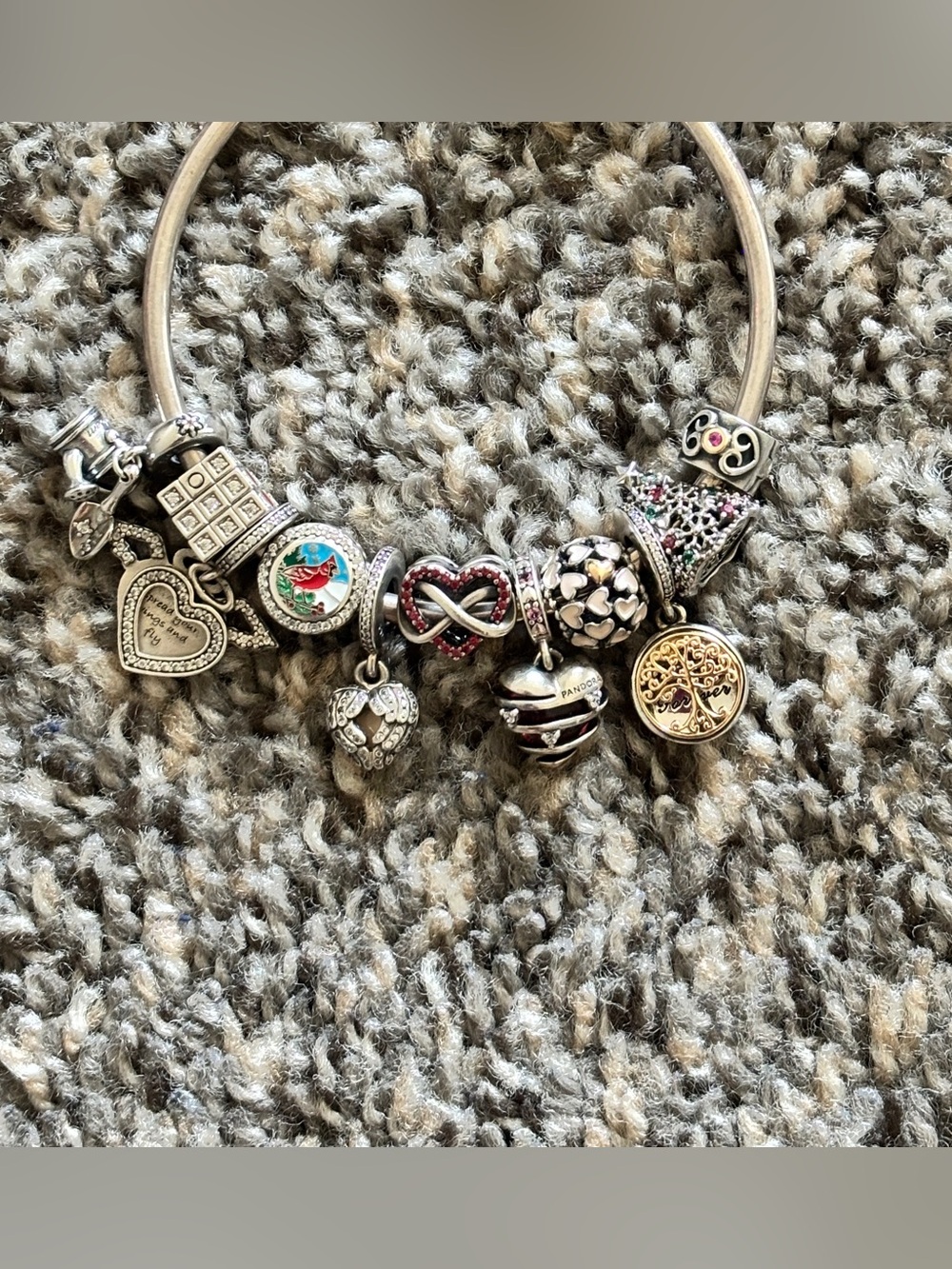 Pandora bracelet with charms